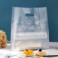 50pcs packaging thank you candy gift bags chocolate dragees sweet plastic cupcake bag wedding bonbonniere wrapping with handle