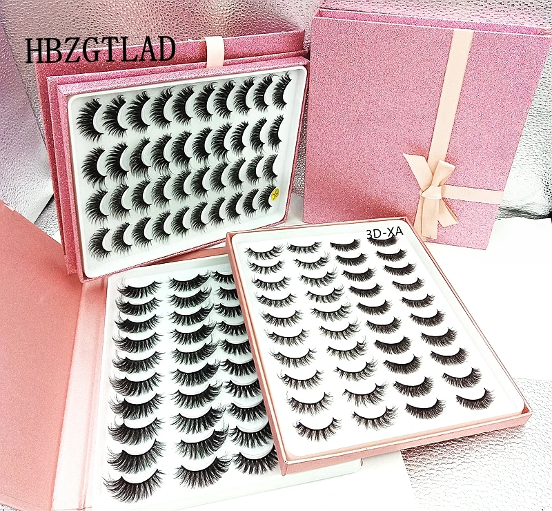 Hbzgtlad 1/20 пар флэш-упаковка 3D мягкая норка накладные ресницы ручной работы