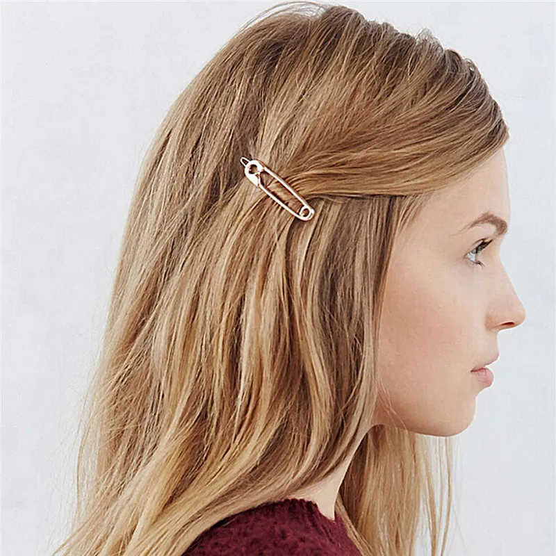 

Fashion Exquisite Jewelry Hair Clip Metal Pin Shape Hair Ornaments Decorated Clip For Ladies