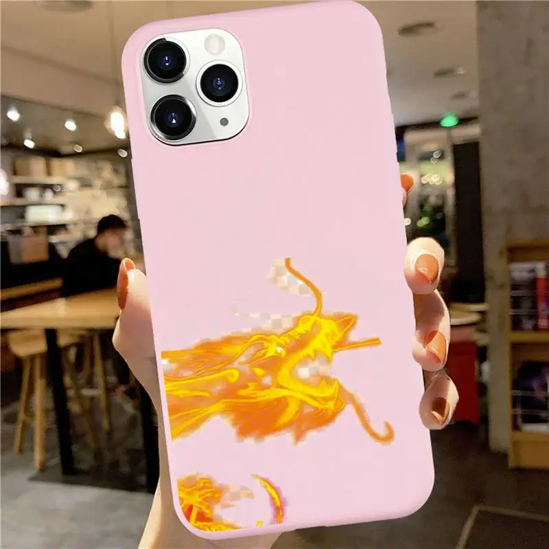 

Cool Green Red Flame Fire Long Phone Case Candy Color for iPhone 6 7 8 11 12 s mini pro X XS XR MAX Plus