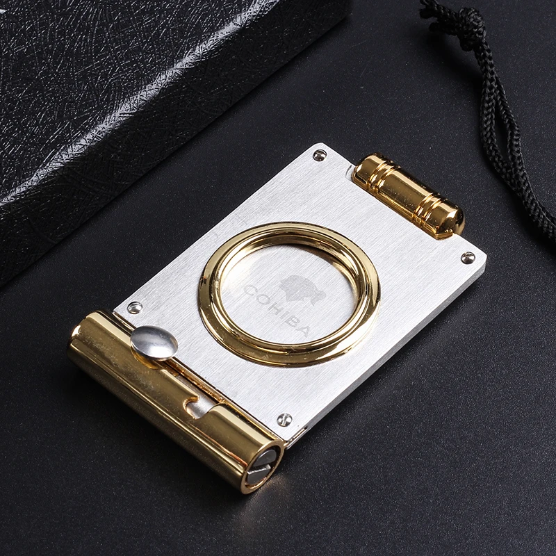 

New 1pcs 2 in 1 Stainless Steel Cigar Cutter With Cigar Punch Dart For Cigars Scissors Cutting Knife Metal Without Logo