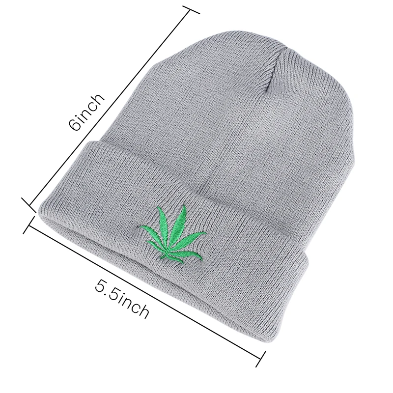 Новые модные мужские и женские зимние шапки с листьями сорняков теплые вязаные в