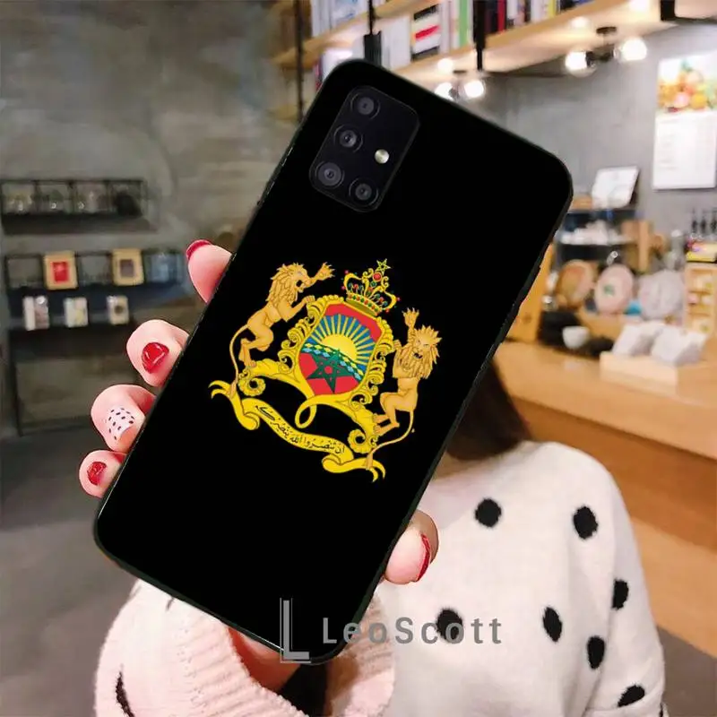 

Morocco Flag Coat Of Arms Phone Cases For Samsung A50 A51 A71 A31 A21S S8 S9 S10 S20 S21 Plus Fe Ultra 4G 5G