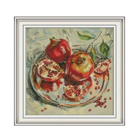chinese cross stitch kits pomegranate patterns printed on canvas 14ct 11ct dmc embroidery kit counted diy needlework home decor