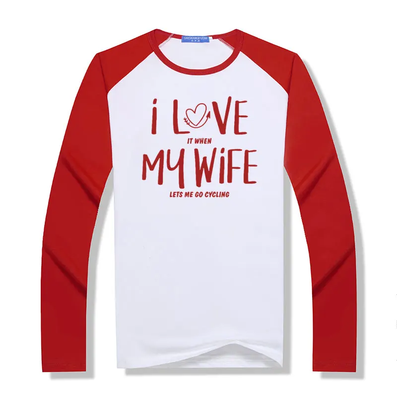 Мужская футболка с надписью I Love My Wife Байкерская принтом забавный подарок на день