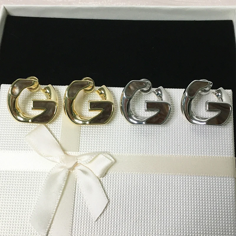 

2021 New Trend Letter G Stud Earrings for Women Vintage Fashion All-match Female High Quality Luxury Earrings Jewelry Gift