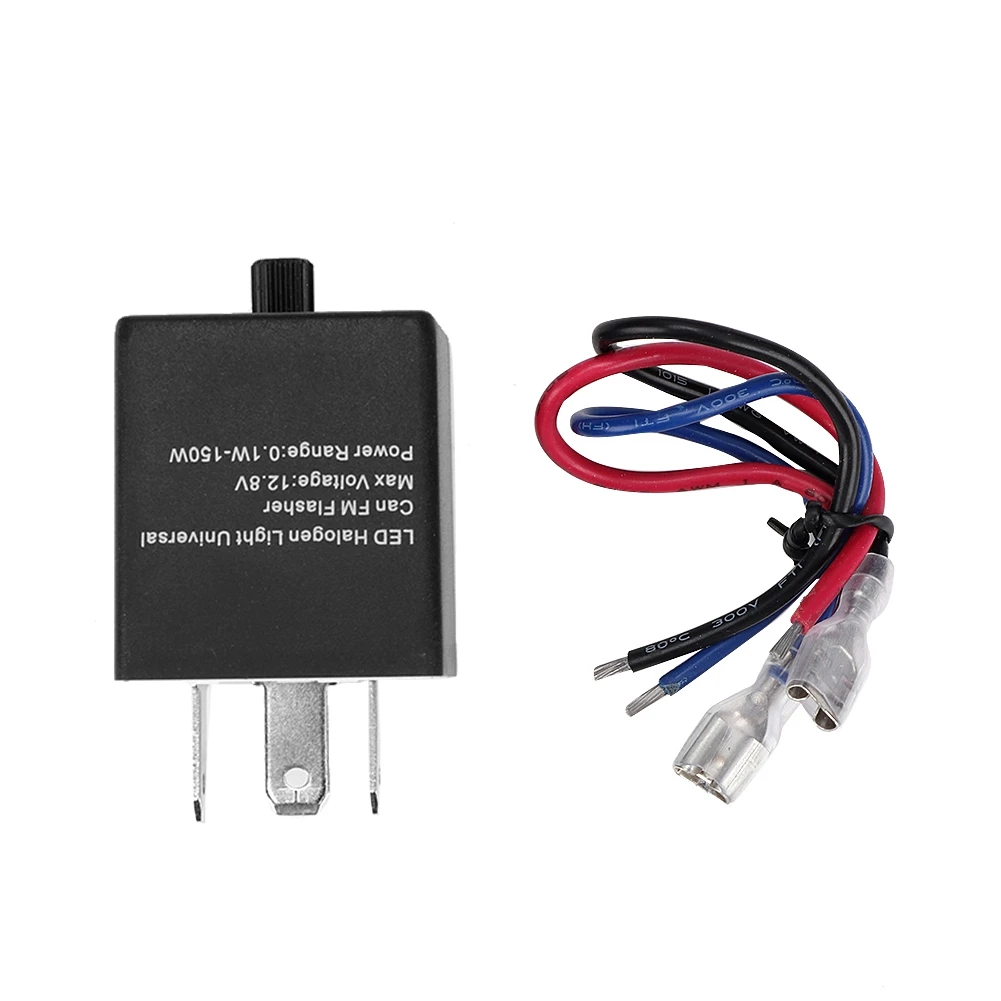 

Motocycle 3 Pin Adjustable Frequency Relay LED Flasher Turn Signal Light Blinker