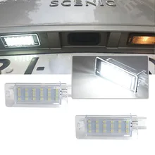2PCS LED License Number Plate Light Lamps For Renault Captur J5/Espace MK4/Fluence/Scenic MK2 MPV/Grand Scenic MK2 MK3/Latitude