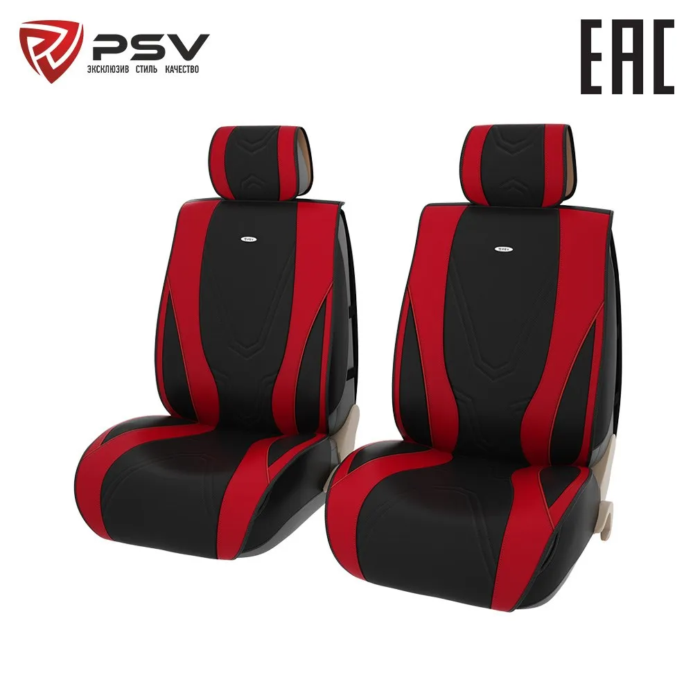 Формованные чехлы накидки 2D &quotPREMIUM&quot PSV Kinetic 2 FRONT (Черно Красный)|Чехлы на