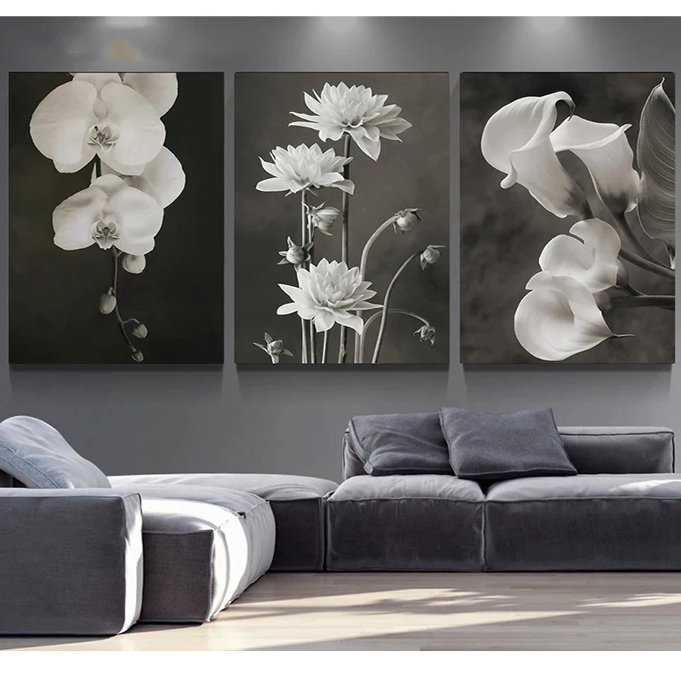 

Black And White Flower Diy Diamond Painting Full Square Round Diamond Embroidery Rose Lliy Daisy Flower Rhinestone MosaicZP-5217