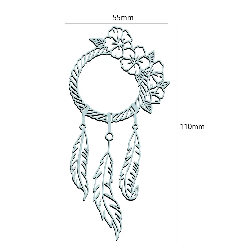 

YaMinSanNiO Cutting Dies Metal Feather Rose Circle Dies Scrapbooking Album Making Card Embossing Stencil Diecuts Decoration Dies