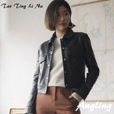 Tao Ting Li Na New Fashion Genuine Sheep Leather Jacket G17