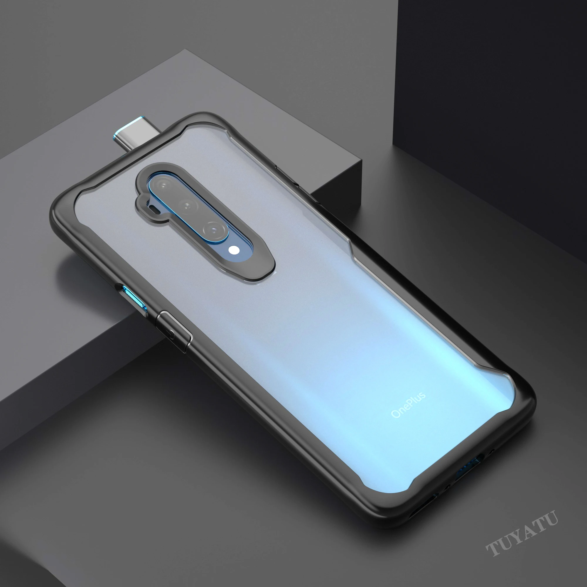 

for oneplus 7t pro Transparent Cover Luxury Silicone Hard Acrylic Back Shockproof Armor Case