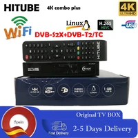 2021 new hitube tv satellite tv receiver combo dvb s2x t2 cable h 265 4k ultra hd built in wifi pk zgemma h9s se tv box