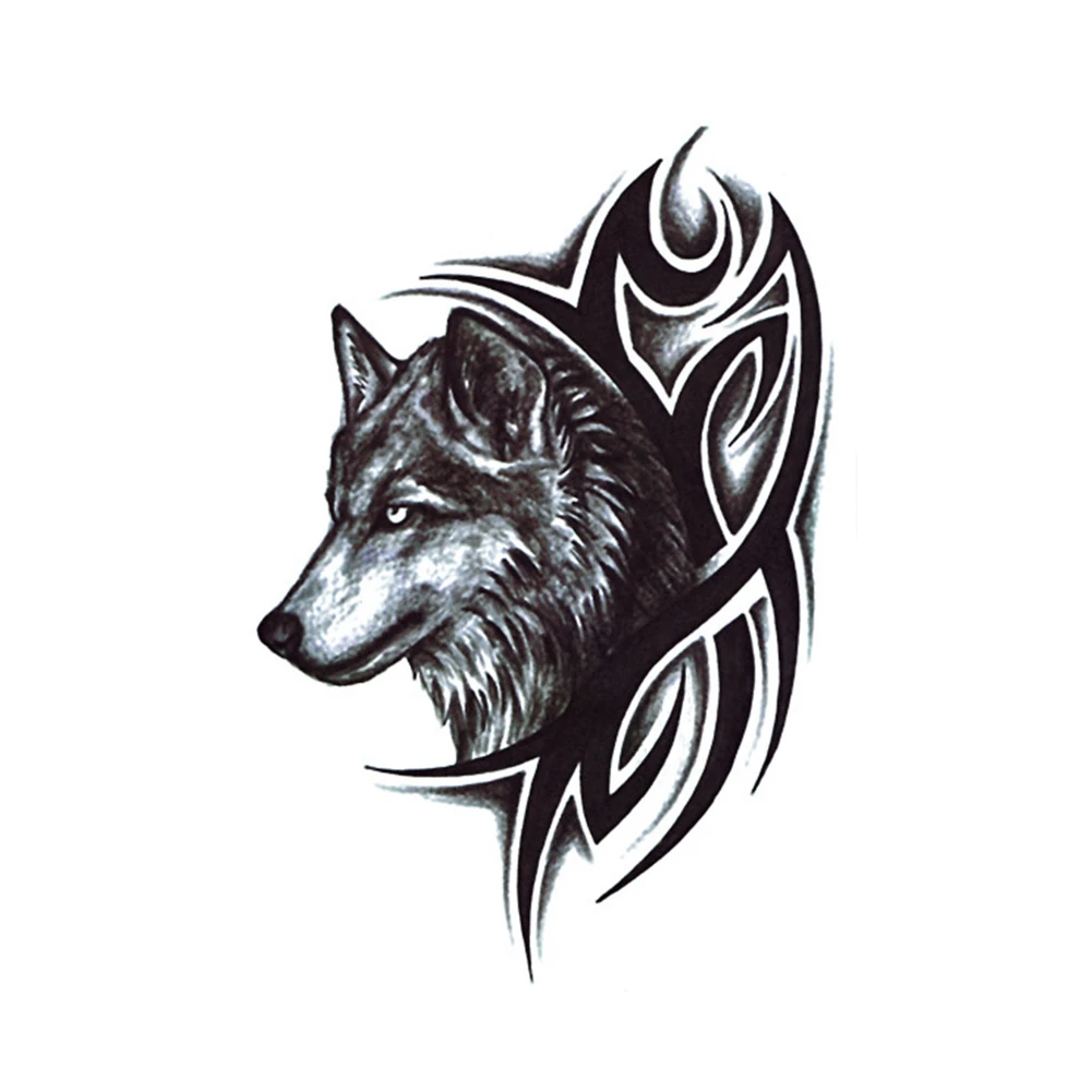Мода волк KingTemporary наклейки тату на руку поддельные татуировки флэш рукава Тато