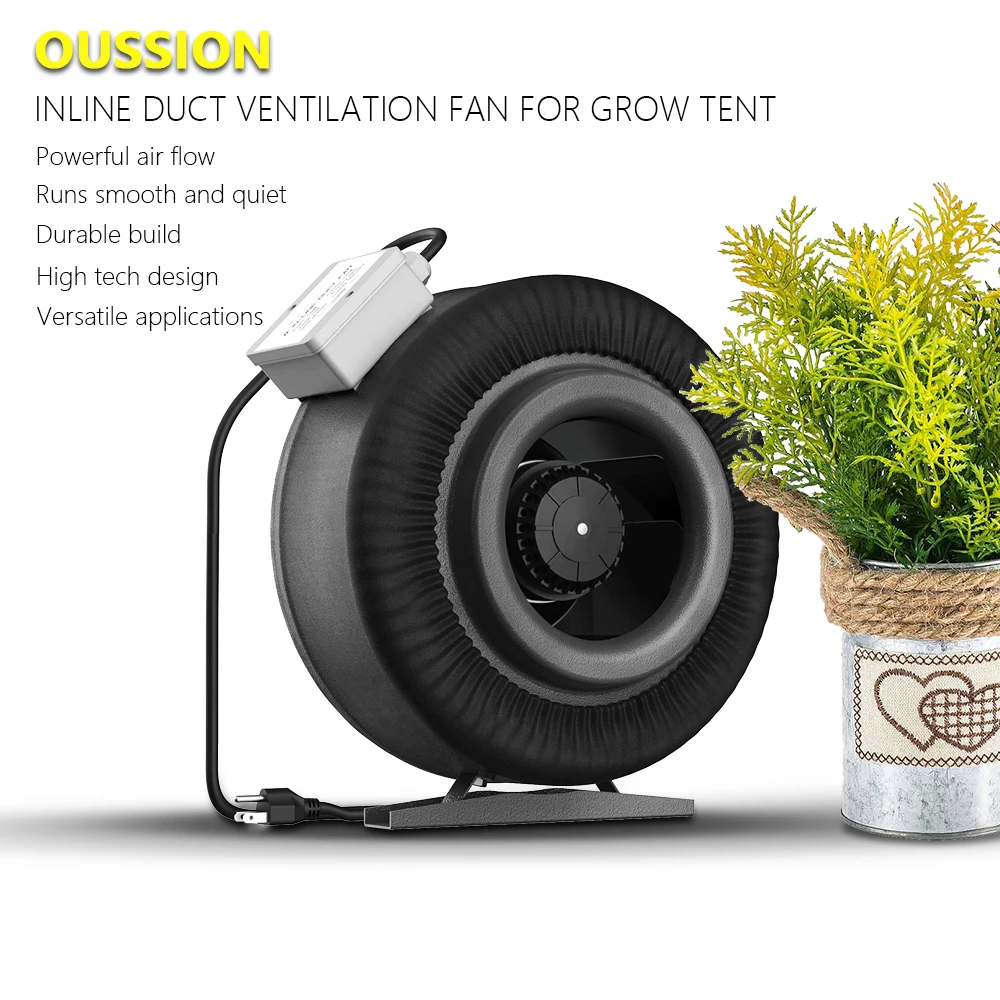 

4" 5" 6" 8" 10" 12.5Inch Inline Duct Fan Ventilation Booster Exhaust Fan Hydroponic Exhaust Air Blower For Grow Tent Room