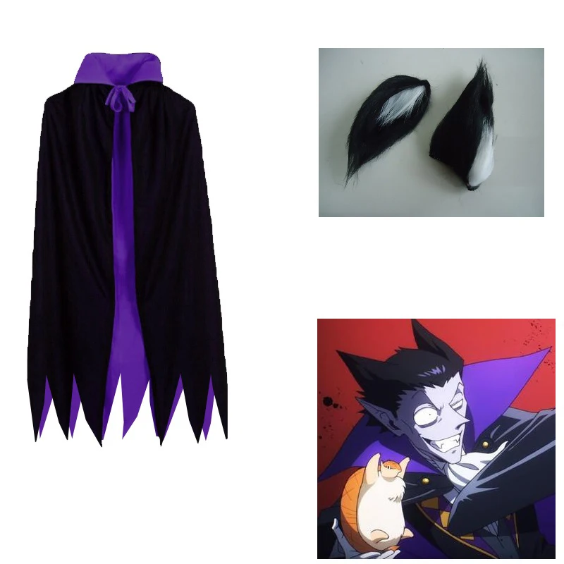 

Anime The Vampire Dies in No Time Draluk clipon ears headband ears cloak Cosplay Prop