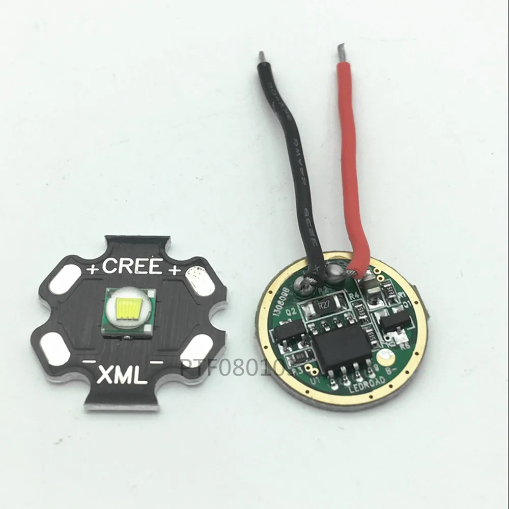 1 комплект 10 Вт Cree XM L T6 холодный белый Светодиодный чип 20 мм star black pcb + DC 3 7 В 2 5a XML