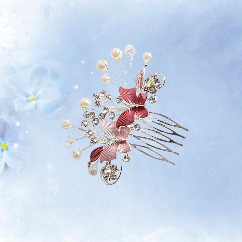

1Pcs Pearl Hairpins Retro Alloy Hair Sticks Updo Hair Comb for Lady (Silver)