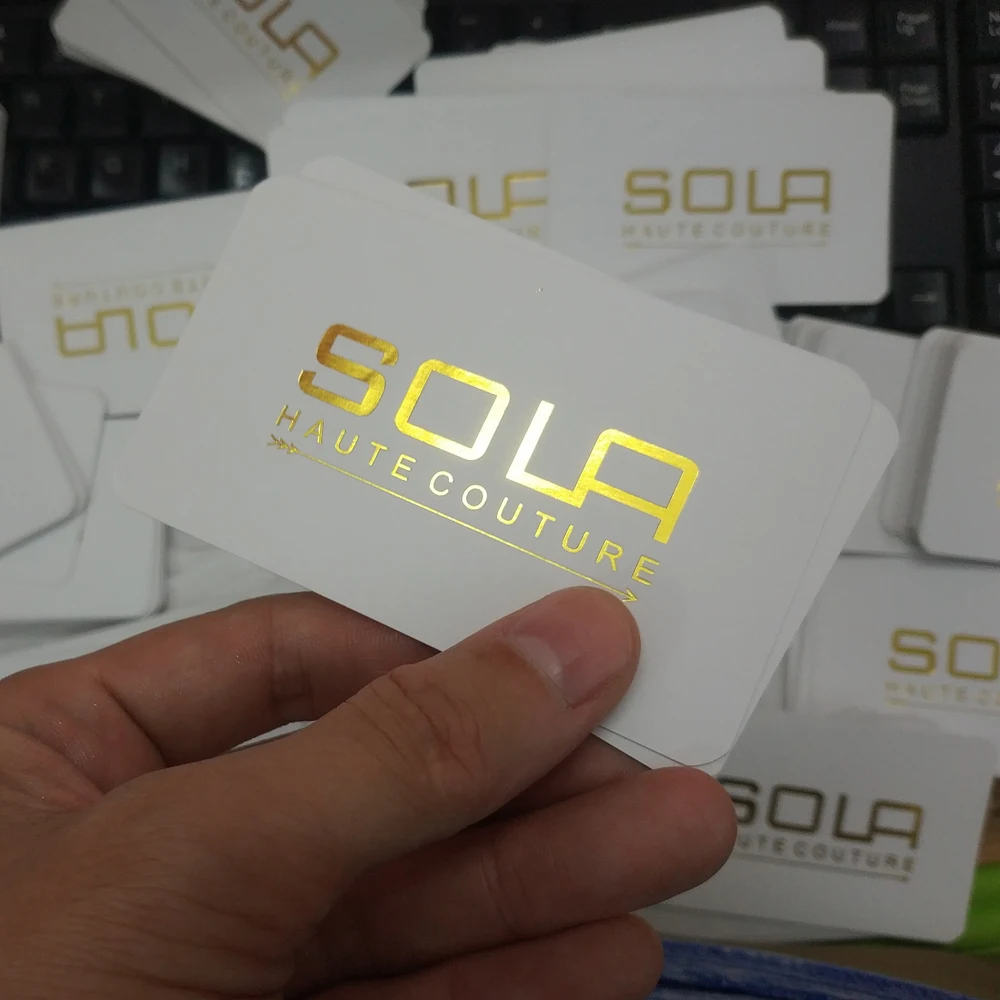 Индивидуальный Логотип визитная карточка из золотой фольги визитные карточки