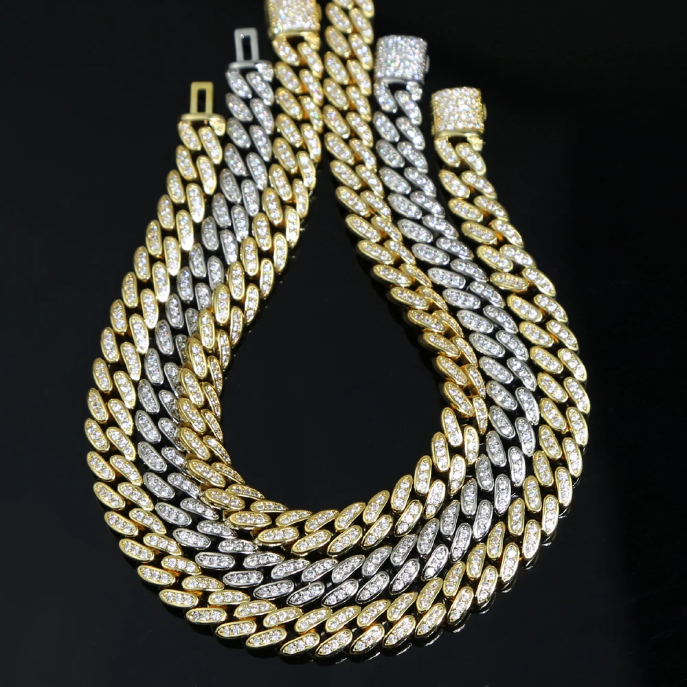 

High quality fashion trend 6.5MM Width thin cz tennis cuban link chain bracelet for men boy 5A cz iced out bling hip hop jewelry