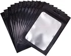 100 шт. матовый черный упаковочный пакет из алюминиевой фольги с замком-молнией, перезаряжаемый пакет с застежкой-молнией, небольшие пакеты из майлара, пакеты для образцов еды