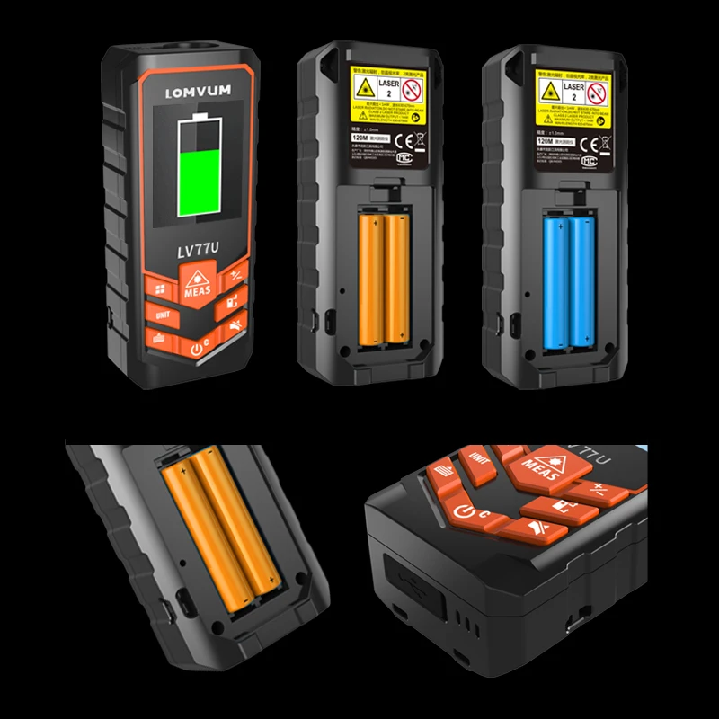 LOMVUM usb зарядка 77U Trena лазерный дальномер английский голос цифровой лазерный дальномер электрические ленты измерительные инструменты 120 м