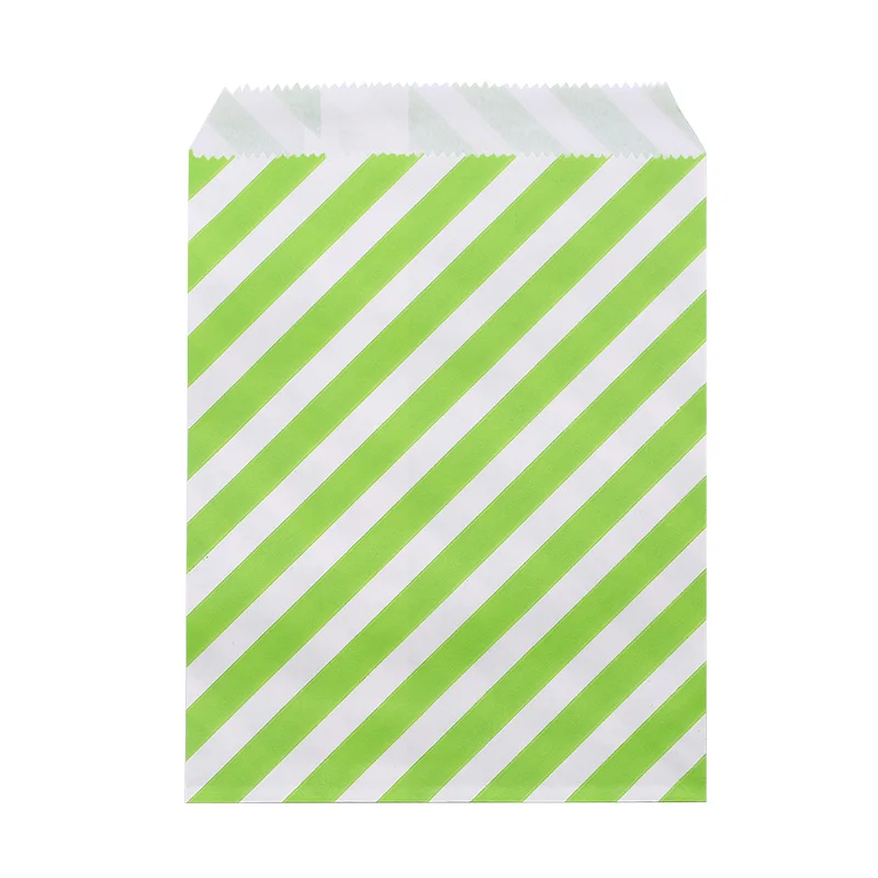 AB06 25/50pcs 18*13cm Kraft Paper Bags Wave Stripe Dot Gift Bag for Wedding Birthday Candy Snack Bag Festival Party Wrapping Supplies - Цвет: AB06