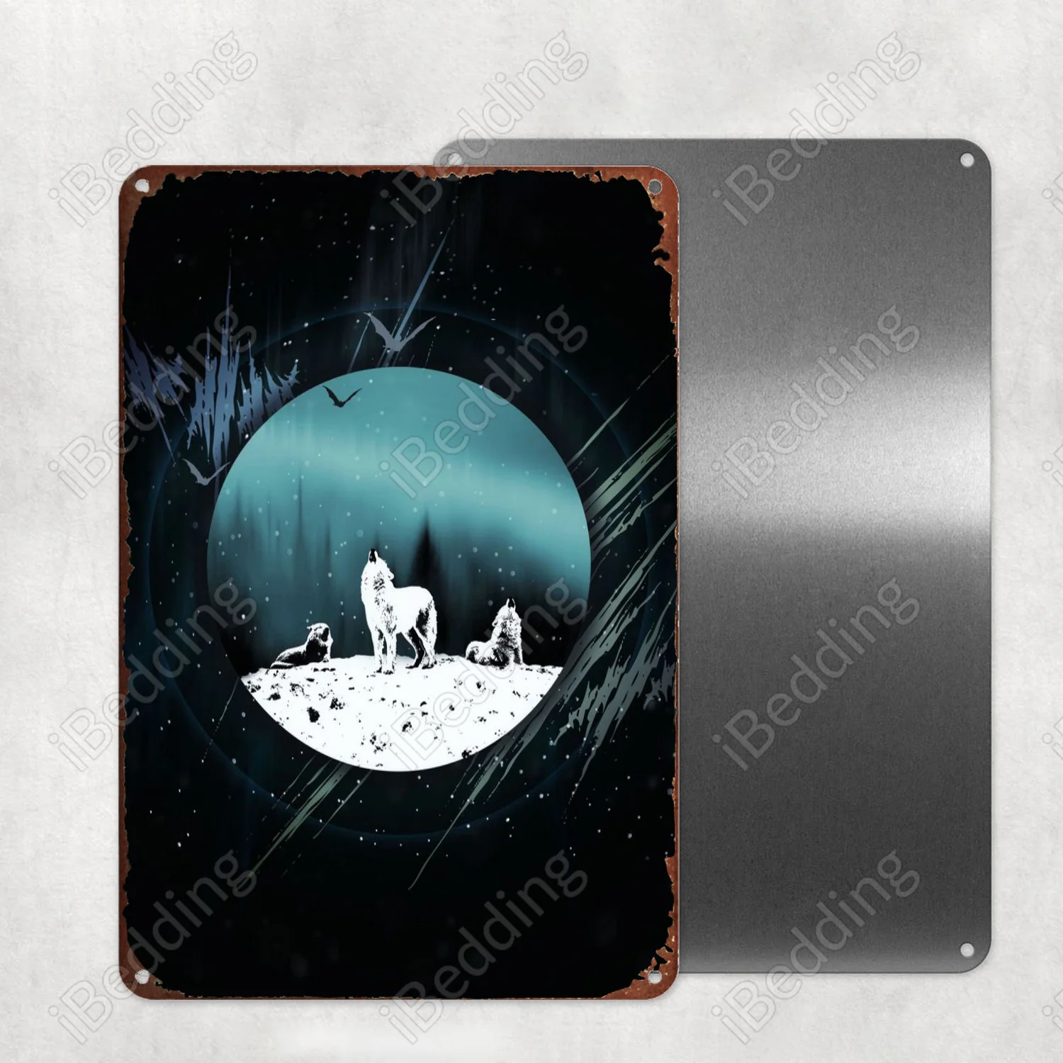 

Настенная картина «арктические волки в темноте»