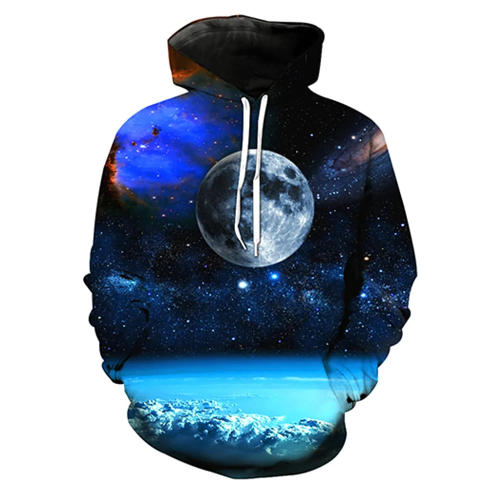 

CNUUIKOOEK Sweatshirts Men's 3D Quiet Planet Printed Hooded Pocket Pullover Hoody Fashion Hooded Men's Hoodies