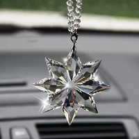 transparent crystal snowflakes car pendant decoration ornaments sun catcher snowflake hanging trim accessories christmas gifts