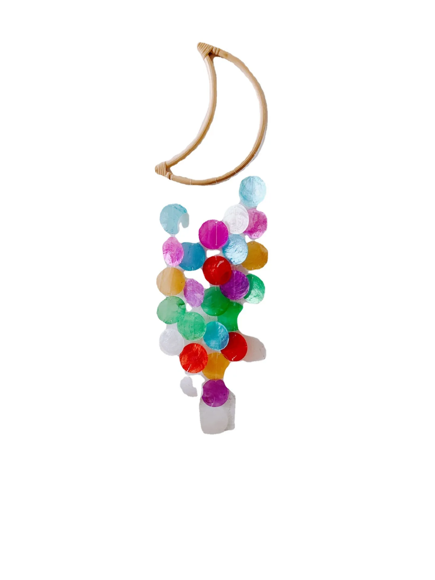 

INS Style Children's Room Ornaments Moon Wind Chimes Dream Catcher Simple Color Shell Wall Ornaments Homestay Soft Props