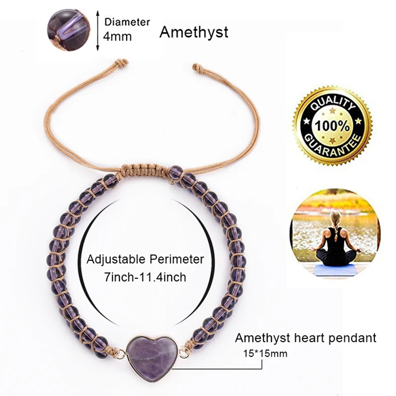 

2021 New Natural Stone Heart Chakra Bracelet String Braided Emperor Stone Wrap Bracelet for Women Jewelry Gift Dropshipping