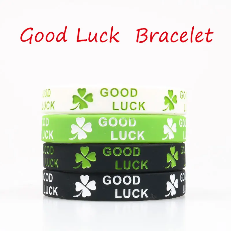 Силиконовые браслеты с четырехлистным клевером на удачу силиконовый хороший