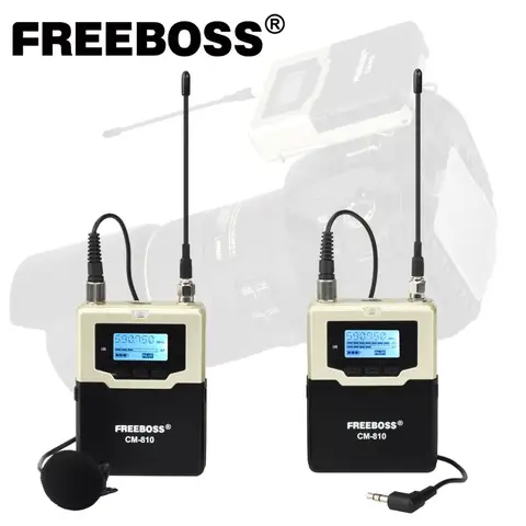 FREEBOSS CM-810 металлический поясной передатчик поясной приемник многочастотный Vlog камера для интервью речи Беспроводной микрофон