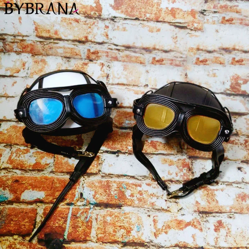 Шлем мотоциклетный Bybrana BJD 1/3/1/4/1/6 прозрачный голубой/блестящий серебристый|Куклы|