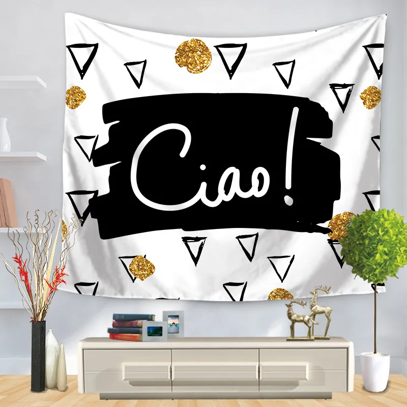 Гобелен с животными на стене Племенной листы кошка льняные тапочки в виде панды