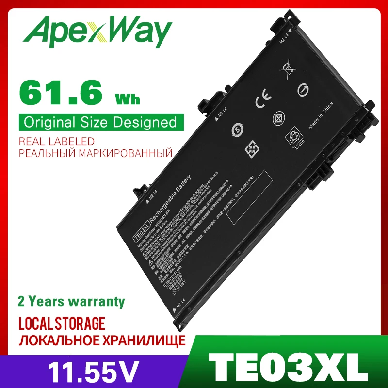 

Apexway TE03XL Laptop Battery For HP OMEN 15 TPN-Q173 HSTNN-UB7A 15-bc011TX 15-bc012TX 15-bc013TX 15-bc014TX 15-bc015TX AX017TX