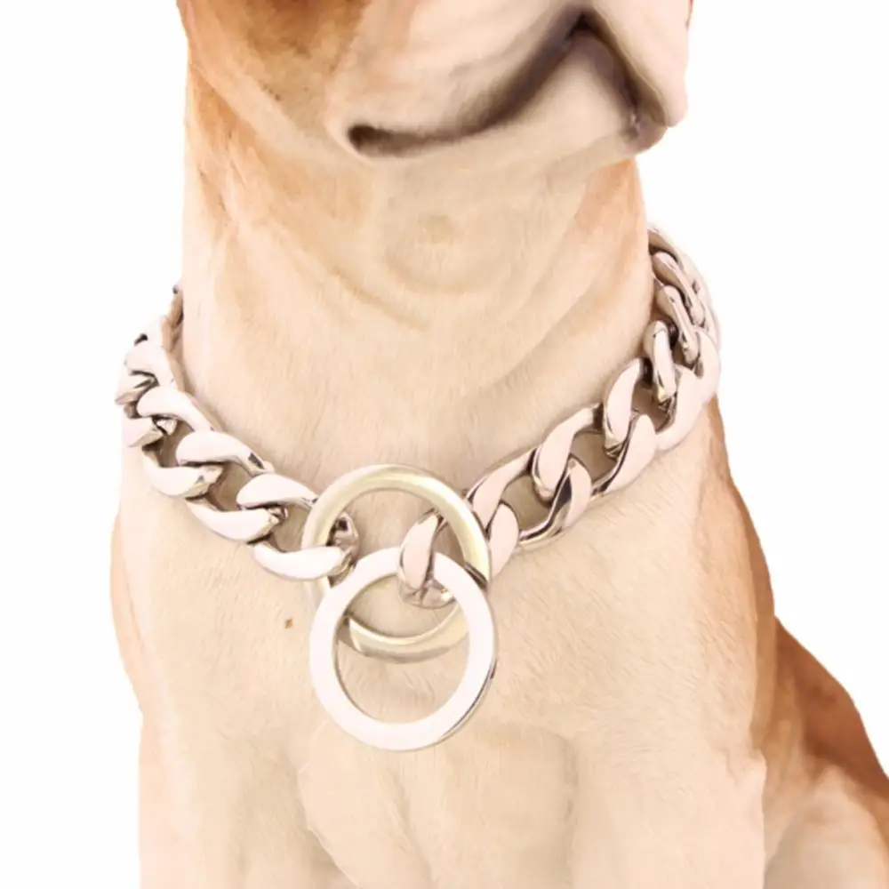 Ошейник для собак полированный аксессуар серебристого цвета 13/15 мм 12 30