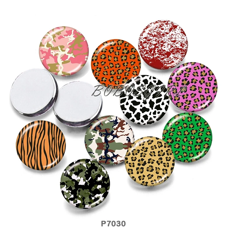 

Animal Leopard 12mm18mm 20mm Snap button jewelry DIY Bracelet Round photo glass cabochons P7030