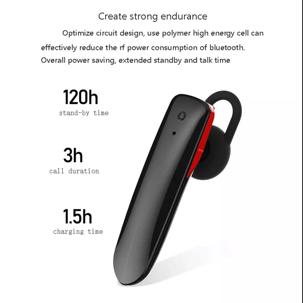 Одиночный Bluetooth гарнитура Беспроводная связь наушники для прослушивания музыки
