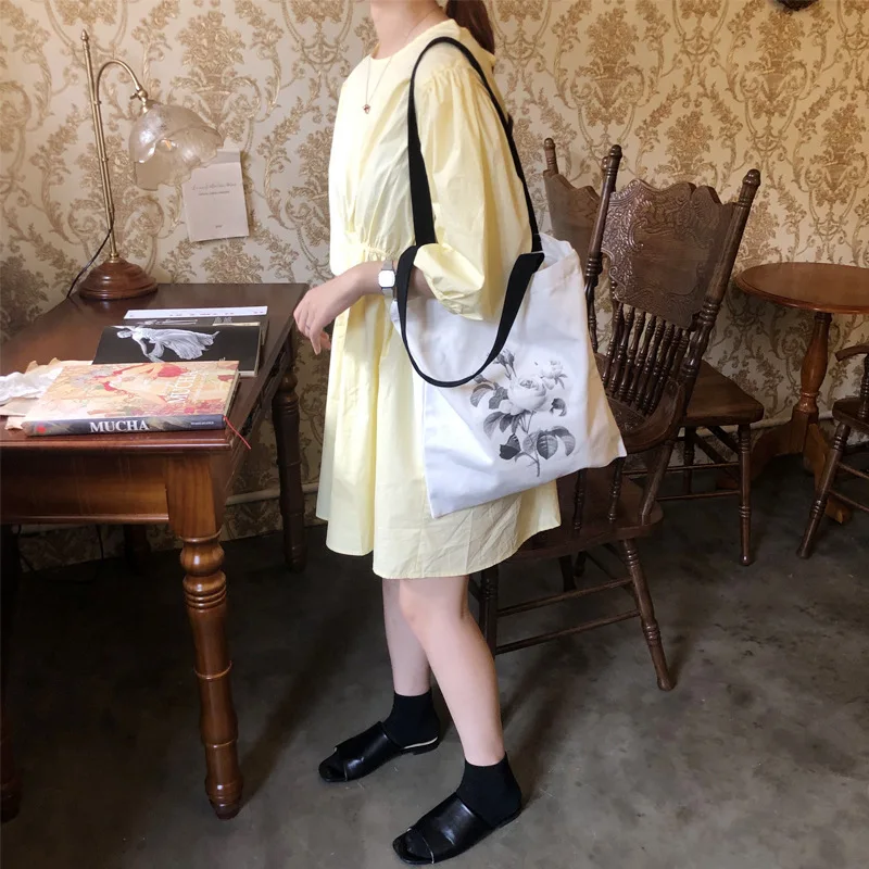 Youda 2019 новинка Ретро стиль женская сумка с рисунком розы Холщовая Сумка