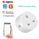 Умная Мини-розетка с таймером, 15 А, поддержка ZigBee 3,0 Hub Alexa Google Home Tuya Smart Life APP, дистанционное управление
