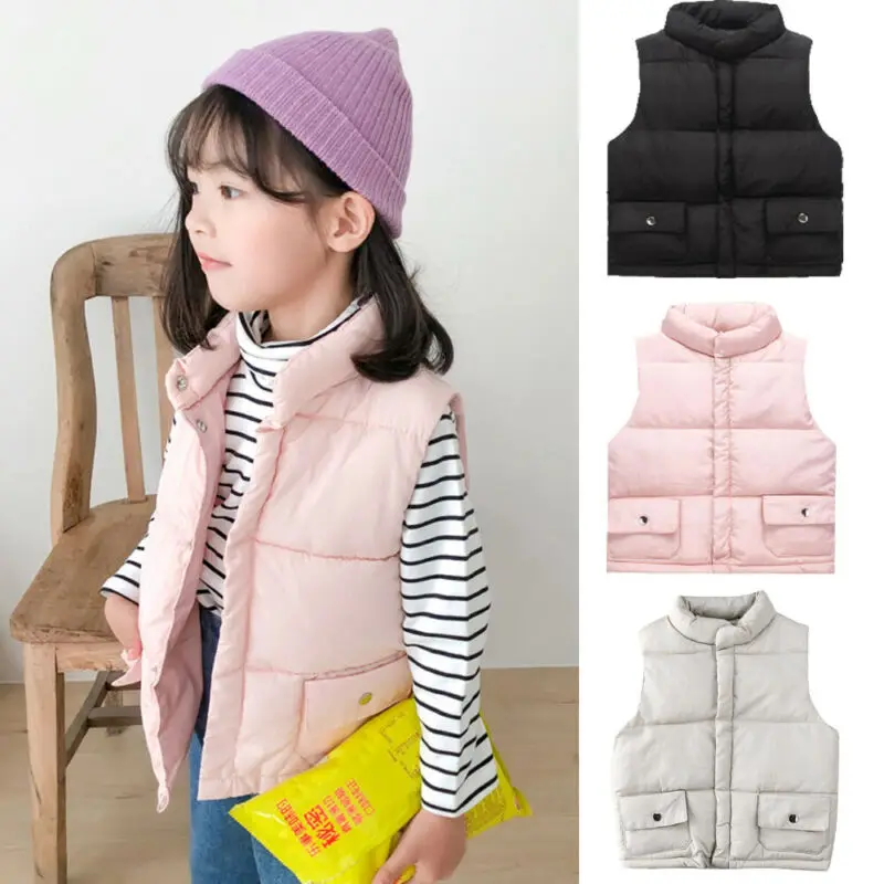 Зимняя безрукавка с капюшоном для детей и мальчиков|Жилеты безрукавки| |