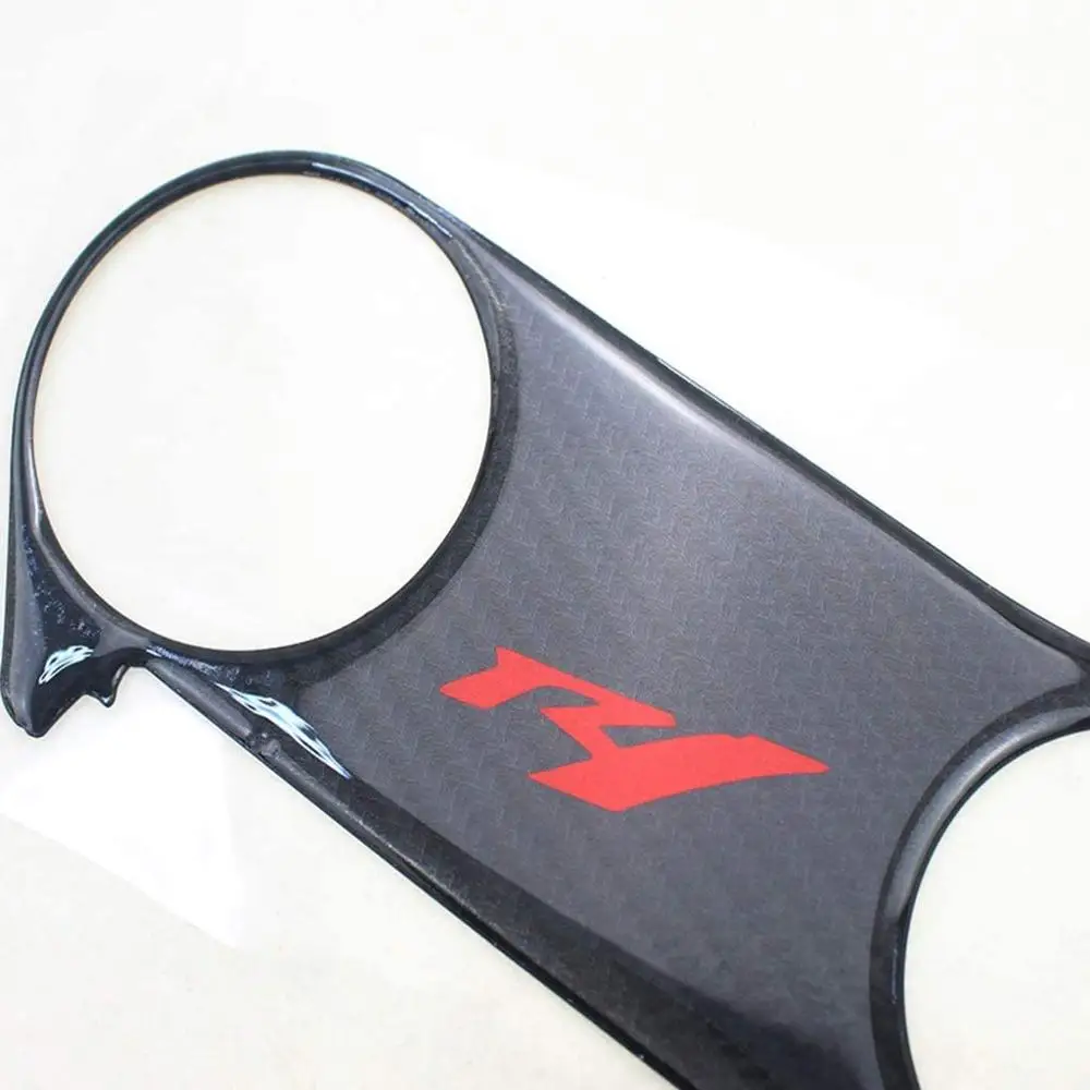 

PSLER Motorcycle Triple Tree Top Clamp Decal Real Carbon Fiber Upper Front Protector Sticker for YZF R1 2002-2003