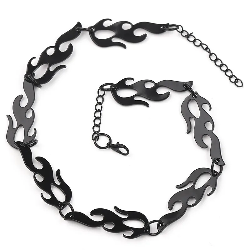 8 knots Модное ожерелье s Harajuku уличная одежда Пламя Унисекс ожерелье панк-аксессуар рок цепь колье ожерелье s Ювелирное Украшение для ночного клуба - Окраска металла: 8 knots