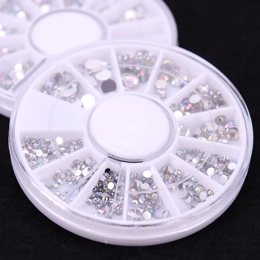 300 шт./кор. DIY маникюрные насадки на колеса Кристальные блестящие стразы 3D