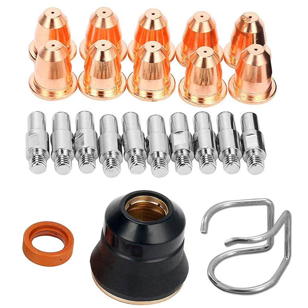 

Protective Cap S45 Electrode Slice Nozzle Plasma Slice Torch Welding Tool S45 Plasma Accessory Kit 23PCS Machine Welding