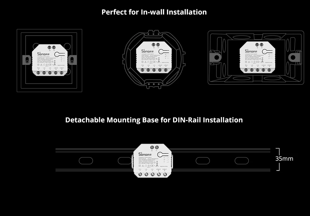 

Dual Relay Module Wifi Switch Two Way Power Metering 2 Gang/ Way Switch Timing Smart Home