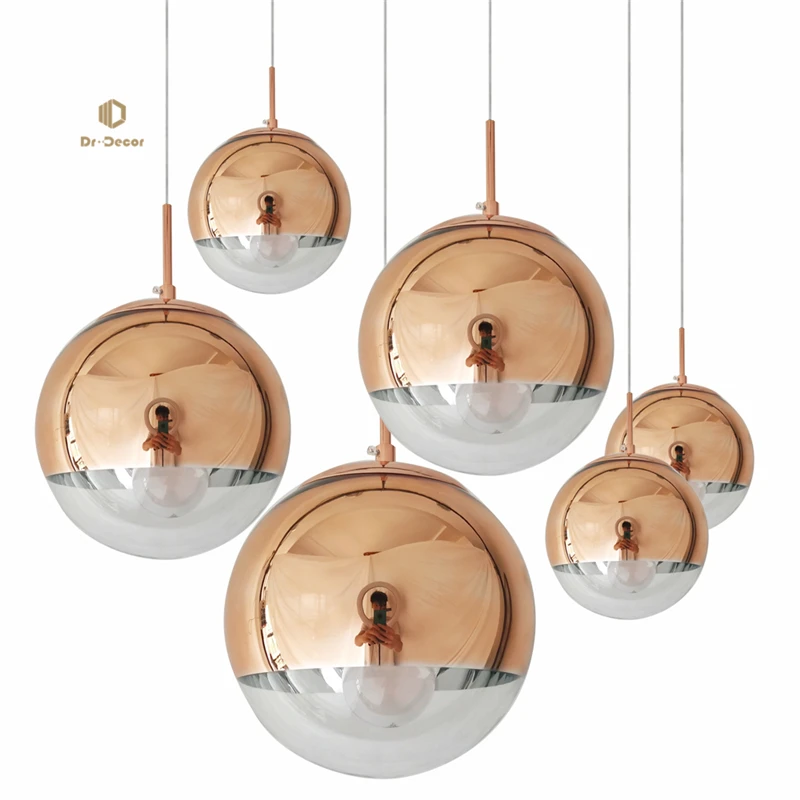 

Современные подвесные светильники, роскошный золотой стеклянный шар, абажур, лампы для столовой, спальни, декоративное освещение